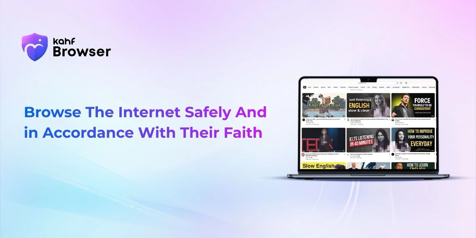 Halal Browser Protects Your Family From Haram Content 1 Kahf Browser interface showing SafeGaze AI and content filtering features