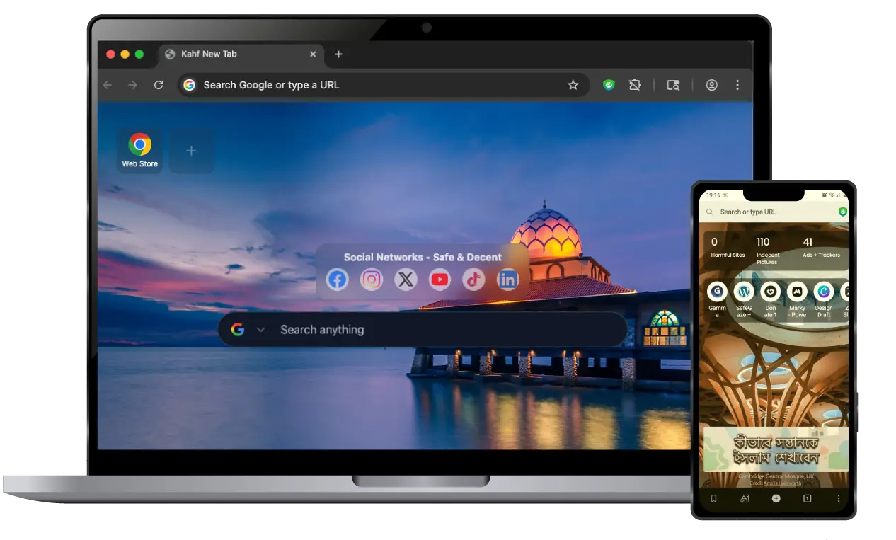 kahf browser homefeed